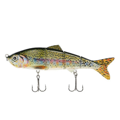 

120mm 17g 472" 4 Segments Multi-Jointed Hard Fishing Lure Life-like Swimbait Crank Bait 2 Treble VMC Hooks