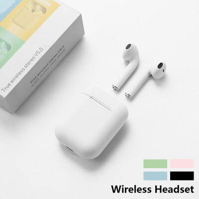 

Willstar 1PCS TWS Wireless Bluetooth 50 Headphones Macaron Earbuds Sports Headset with Charging Box Headpods Frosted White