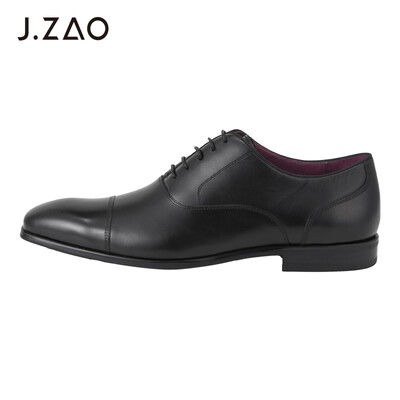 

Beijing Tokyo leather shoes mens three joints business dress shoes England with a small square head Italian first layer leather black 39