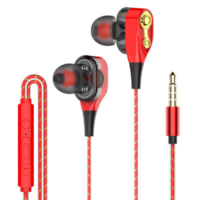 

New Dual Speaker in Ear Dual Coil Headphone Cable with Microphone Headset for iPhone Android Phone Games