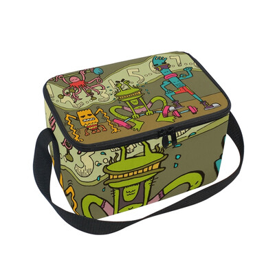 

ALAZA Lunch Box Insulated Lunch Bag Large Cooler Tote Bag Cute Monsters for Men Women Girls Boys