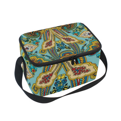 

ALAZA Paisley Background Lunch Box Insulated Lunch Bag Large Cooler Tote Bagfor Men Women