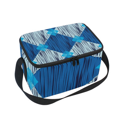 

ALAZA Ethnic Boho Geometric Shape Lunch Box Insulated Lunch Bag Large Cooler Tote Bagfor Kids Men Women