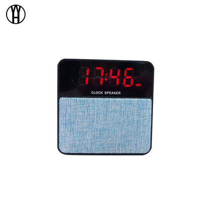 

WH T1 Fabric Wireless portable Bluetooth Speaker Alarm clock radio MP3 player USB Speaker for phone computer Time monitor