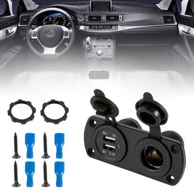 

Willstar Dual USB Port Car Cigarette Light Socket 12V Switch Panel Charger Adapter Boat