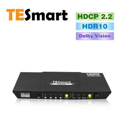 

TESmart Ultra HD 4x1 HDMI Switcher supports4K60Hz 4 4 4 4-port HDMI switch with audio output&IR remote control