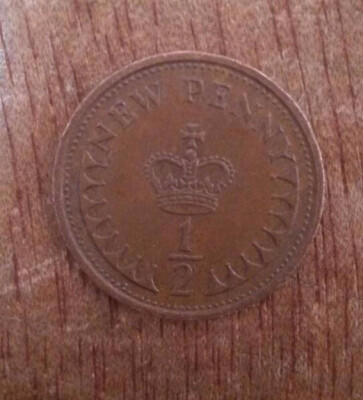 

17mm British Hlaf Penny Cent COIN Used Condition UK United Kindom