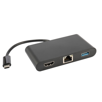 

For Type-C VGA HD Multichip Interconnect LAN USB SD Audio Charger Port Hub 8 In 1 Adapter
