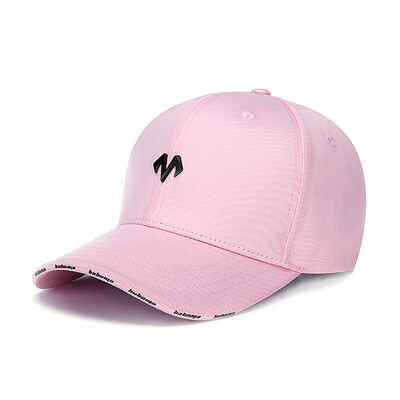 

BABAMA baseball hat 2019 new original tide brand men&women Korean version of the cap outdoor sports bend couple sun protection sunshade street hat hip hop hat small M pink color code