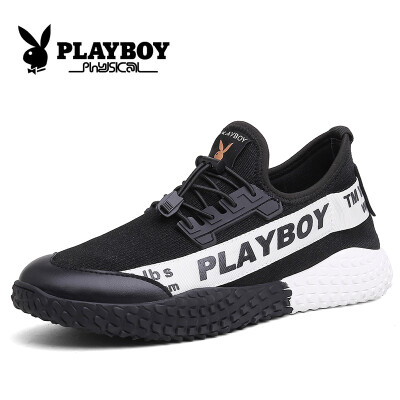 

Playboy PLAYBOY mens Korean version of the wild trend sports shoes CX39497 black&white 44