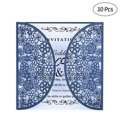 

Pearl Paper Floral Invitation Cards Set for Party Wedding 10pcs Invitation Holders 10pcs Inner Sheets 10pcs Envelopes 10pcs