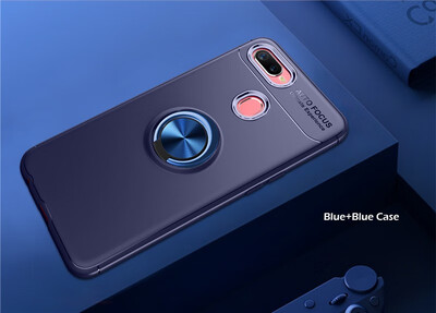 

Goowiiz Phone Case For OPPO F9R17 Luxury Metal Ring Magnetic Bracket TPU Shockproof Cooling