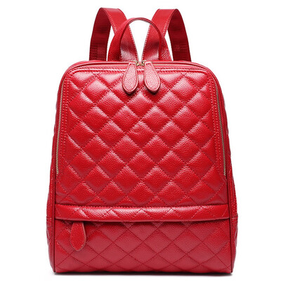 

Women Leather Backpack Leather Rhomboids Backpack Shoulder Bag for Work School