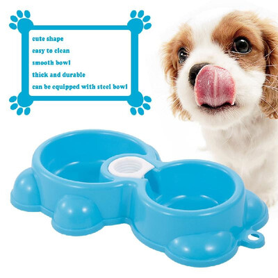 

Dog Cat Water Bowl Pet Food Feeder Container Automatic Dog Drinking Fountain Double Bowl for Drinking&Eating