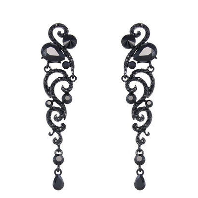 

"8 Colors Luxury Crystal Wedding Earrings for Bridesmaid Silver Long Earrings for Women Bridal Fashion Jewelry "
