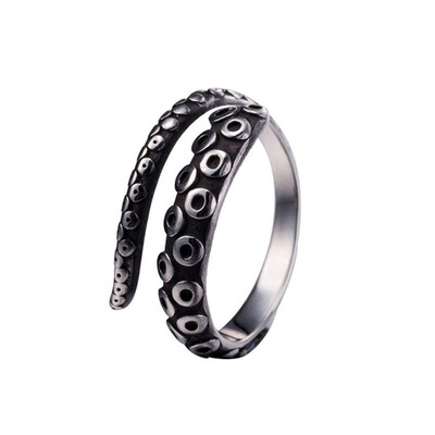 

Punk Antique Octopus Adjustable Ring Men Rings Titanium Steel Open Rings