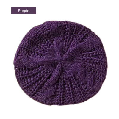

Winter Warm Women Knitted Braided Beanie Hats Wool Crochet Slouchy Beanies Lady Beret Hat Ski Cap