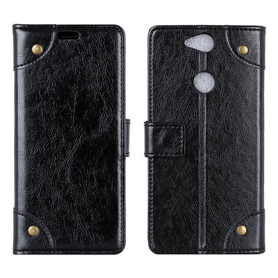 

MOONCASE Sony Xperia L2 Copper Buckle Napa Leather Case - Black
