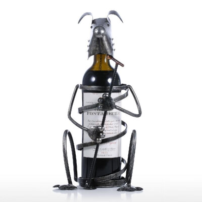 

Puppy Wine Rack with Guitar Iron Animal Figurine Creative Wine Rack Practical Ornament Craft Gift