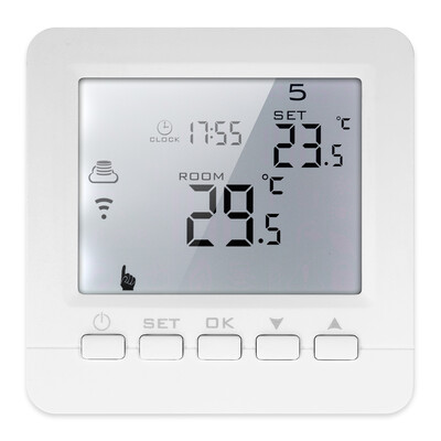 

3A Programmable Water Heating Gas Boiler Thermostat LCD Display with White Backlight Temperature Regulator Voice Control Compatibl