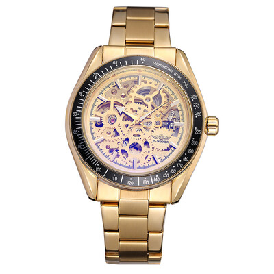 

WINNER A5 Men Watch Semi-Automatic Mechanical Watch Time Display Fashion Casual Stainless Steel Strap Luminous Hands Male Wristwat