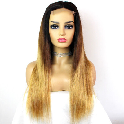 

BOWIN 44 Closure Wigs Human Hair 1b427 Peruvian Virgin Straight Lace Closure Wigs with Pre-plucked Hairline