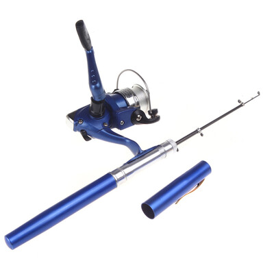 

Mini Aluminum Pocket Pen Fishing Rod Pole Reel Purple