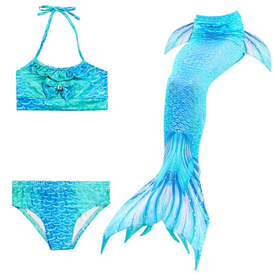 

2019 New Girl Shark Cosplay Costume Swimwear Mermaid Shell Swimsuit Sets