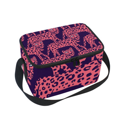 

ALAZA Lunch Box Insulated Red Leopard Lunch Bag Large Cooler Tote Bagfor Men Women