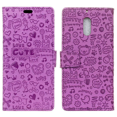 

MOONCASE Wiko View  Little Witch Leather Case - Purple