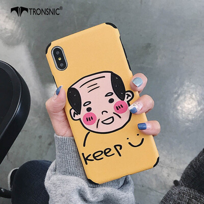 

TRONSNIC Cute Cartoon Grandpa Phone Case for iPhone X XS Relief Grandma Case Yellow Silicone Cover