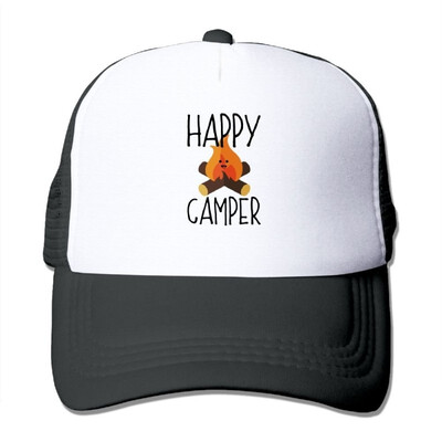 

Happy Camper Campfire Mesh Baseball Cap Adult Adjustable Sun Hat for Men Women