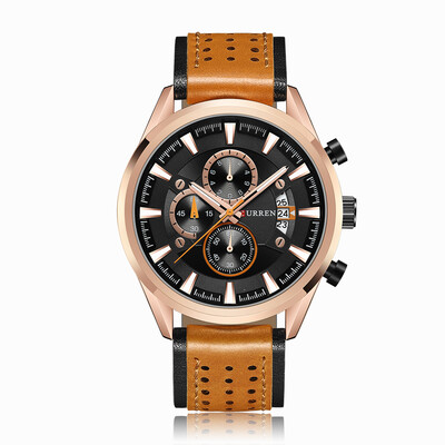 

Curren Leather Band Watches Fashion Business Men Quartz Wrist Casual Sports Watches Chronograph Sub-Dials Male Wristwatch