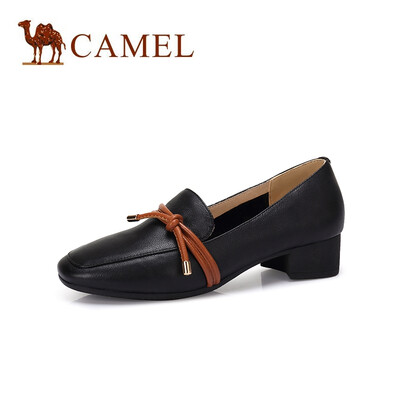 

Camel CAMEL lady intellectual elegant leather bow decorative shoes A915046182 black 35