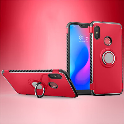 

Back Cover For Xiaomi Mi A2 Lite Case Car Holder Stand Hard PC Silicon Ring Suction Bracket Celulars