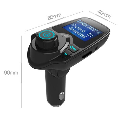 

144" LCD Screen Car Bluetooth FM Transmitter Hands-free Car Kits Dual USB Car Charger MP3 Player w MIC