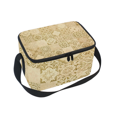 

ALAZA Insulated Lunch Box Vintage Retro Style Lunch Bag for Men Women Portable Tote Bag Cooler Bag