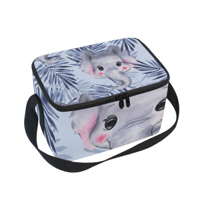 

ALAZA Lunch Box Pattern With Elephants Insulated Lunch Bag Large Cooler Tote Bagfor Men Women