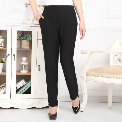 

Yu Zhaolin 2019 new middle-aged womens trousers mother loaded spring&autumn wild casual pants YWMM191310 black