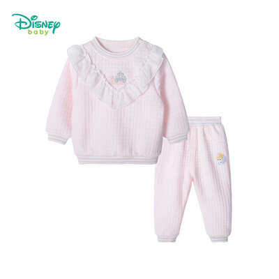 

Disney childrens clothing new girls suit quilted cute casual long-sleeved sweater trousers baby out clothes 191T845 powder white 4 years old height 110cm