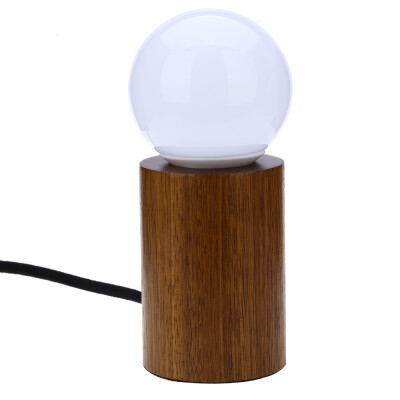 

E27 Modern Minimalist Solid Oak Lamp Square Wood Table Lamp with LED Bulb