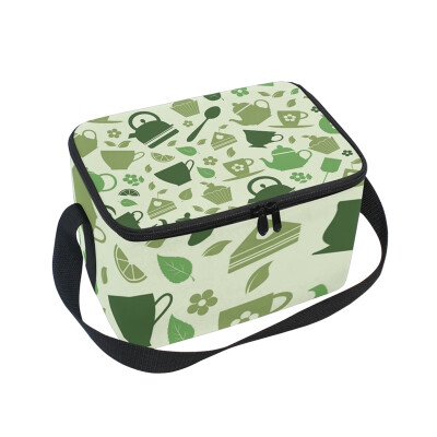 

ALAZA Lunch Box Insulated Teapot Cup Elements Lunch Bag Large Cooler Tote Bag for Men Women