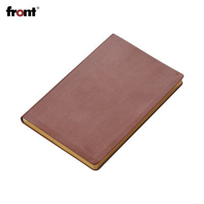 

front Retro PU Leather Cover A5 Notebook Lined Paper Gold Edge Daily Travel Journal Diary Memo Writing Notepad for Office School S