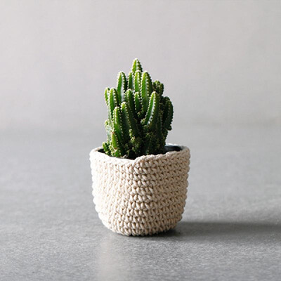

Cotton Rope Planter Basket Woven Storage Basket Plant Cover Basket Bin Hand Made Gift Basket Thin Grey Large