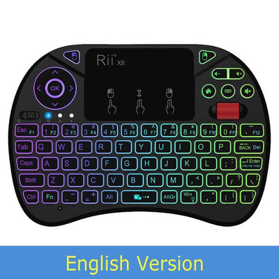 

Russian Rii i8X Backlit Wireless Keyboard 24G Air Mouse Keyboards Handheld Touchpad gaming keyboard for phone Tv box android