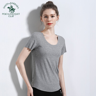 

St Pauls PU-3630 St Pauls Spring&Summer Womens Round Neck Traceless Short Sleeve T-Shirt Light Gray