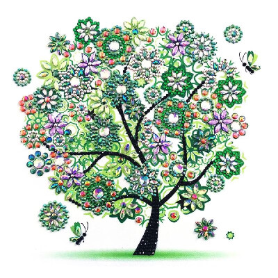 

DIY Diamond Painting Cross Stitch Four Season Tree Shiny Colorful Embroidery Round 5D Diamond 3030cm