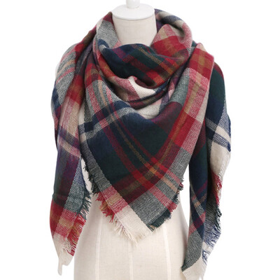 

Women Fashion Triangular Large Winter Soft Scarf Warm Cozy Blanket Stylish Oversized Plaid Shawl Cape