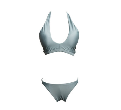 

Womens Solid color split swimsuit adjustable bikini