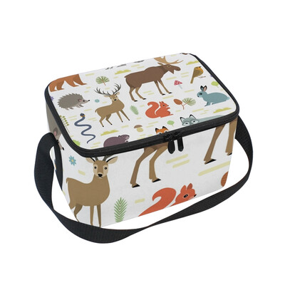 

ALAZA Lunch Box Insulated Forest Animals Lunch Bag Large Cooler Tote Bag for Men Women